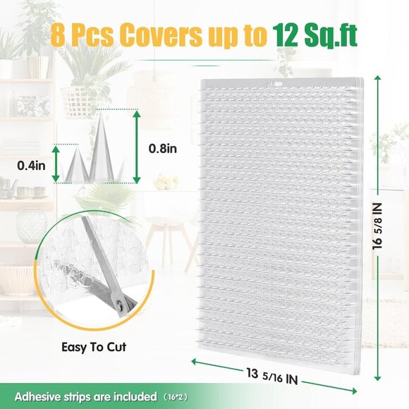 Zipcase Cat Repellent Scat Mat 16" X 13" For Cats & Birds 16 Pack Indoor Outdoor - Picture 4 of 10